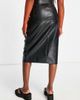 Collusion COLLUSION PU midi skirt in black - 3