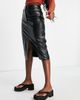 Collusion COLLUSION PU midi skirt in black - 4