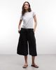 Collusion COLLUSION pull on 3/4 baggy culottes in black chambray - 1