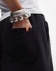 Collusion COLLUSION pull on 3/4 baggy culottes in black chambray - 2