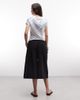 Collusion COLLUSION pull on 3/4 baggy culottes in black chambray - 4