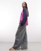 Collusion COLLUSION raglan branded tee in pink and navy - 2