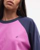 Collusion COLLUSION raglan branded tee in pink and navy - 3