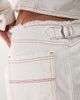 Collusion COLLUSION raw hem denim mini skirt in ecru-Neutral - 4