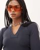 Collusion COLLUSION ribbed sporty long sleeve top in navy - 2