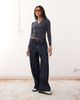 Collusion COLLUSION ribbed sporty long sleeve top in navy - 4