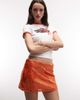 Collusion COLLUSION sequin mini skirt in orange - 1