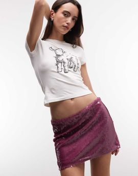 Collusion COLLUSION sequin mini skirt in purple