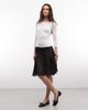Collusion COLLUSION sheer midi skirt with godet details in black-Brown - 1