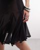 Collusion COLLUSION sheer midi skirt with godet details in black-Brown - 2