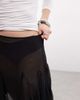 Collusion COLLUSION sheer midi skirt with godet details in black-Brown - 4