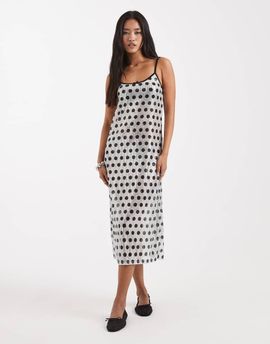 Collusion COLLUSION sheer sequin polka dot awkward length strappy dress-Multi
