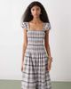 Collusion COLLUSION shirred cap sleeve midi dress in gray plaid - 1