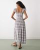 Collusion COLLUSION shirred cap sleeve midi dress in gray plaid - 3
