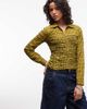 Collusion COLLUSION shirred fitted shirt in green plaid - 1