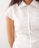 Collusion COLLUSION shirred fitted shirt in white - 3