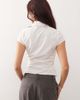 Collusion COLLUSION shirred fitted shirt in white - 4