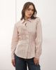 Collusion COLLUSION shirred long sleeve shirt in neutral stripes - 2