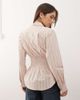 Collusion COLLUSION shirred long sleeve shirt in neutral stripes - 3