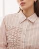 Collusion COLLUSION shirred long sleeve shirt in neutral stripes - 4