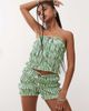 Collusion COLLUSION shirred micro shorts in green stripe - part of a set - 1