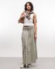 Collusion COLLUSION shirred waistband maxi skirt in green plaid - 1