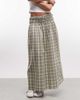 Collusion COLLUSION shirred waistband maxi skirt in green plaid - 2