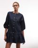 Collusion COLLUSION shirt dress in rinse wash-Navy - 1