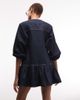 Collusion COLLUSION shirt dress in rinse wash-Navy - 3