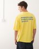 Collusion COLLUSION skater fit t-shirt in yellow with blue front and back prints - 3