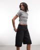 Collusion COLLUSION skater jorts in washed black - 1