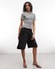 Collusion COLLUSION skater jorts in washed black - 2