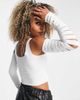 Collusion COLLUSION slash long sleeve top in white - 3