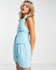 Collusion COLLUSION sleeveless gingham shirt with embroidery in light blue - part of a set-Multi - 3