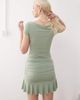 Collusion COLLUSION slinky cap sleeve mini dress in soft khaki-Green - 4