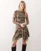 Collusion COLLUSION slinky rose printed asymmetric mini dress-Multi - 2