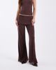 Collusion COLLUSION slinky skirted pants in deep chocolate - part of a set-Brown - 1