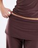 Collusion COLLUSION slinky skirted pants in deep chocolate - part of a set-Brown - 3