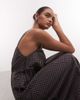 Collusion COLLUSION smock channel detail maxi dress in brown check - 3