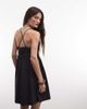 Collusion COLLUSION smocked mini dress with tie detail in black - 4