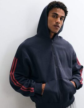 Collusion COLLUSION sports boxy zip through in black