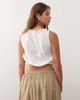 Collusion COLLUSION square neck top with scallop broderie trim in white - 4