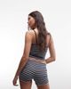 Collusion COLLUSION striped mini shorts in gray - 4
