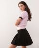 Collusion COLLUSION tailored fold-over waistband mini pleated skirt in black - 3