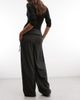 Collusion COLLUSION tailored fold over waist trouser in charcoal-Gray - 3