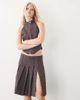 Collusion COLLUSION tailored low rise midi skirt with slit in dark plaid - part of a set-Multi - 2