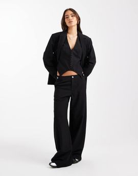 Collusion COLLUSION tailored low rise relaxed pants in black