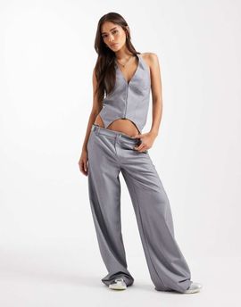 Collusion COLLUSION tailored low rise relaxed pants in charcoal-Gray