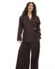 Collusion Collusion tailored wide leg pants in chocolate - part of a set-Brown - 1