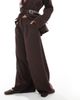 Collusion Collusion tailored wide leg pants in chocolate - part of a set-Brown - 4